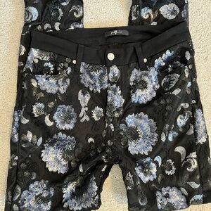 7 For All Mankind Black Sequined Slacks